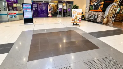 Floor decal in The Broadway Plaza